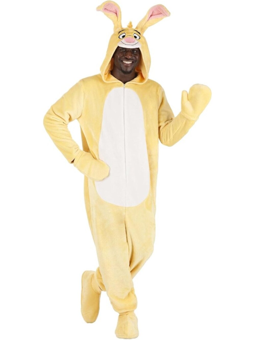 Deluxe Rabbit Costume for Adults - Hooded Jumpsuit Outfit for Men & Women